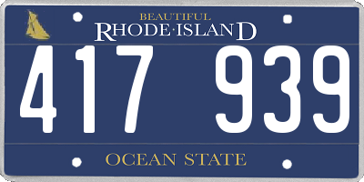 RI license plate 417939