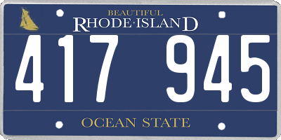 RI license plate 417945