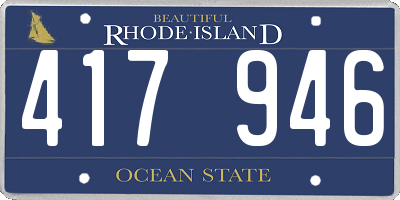 RI license plate 417946
