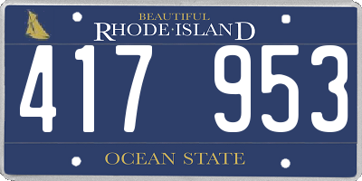 RI license plate 417953