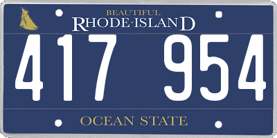 RI license plate 417954