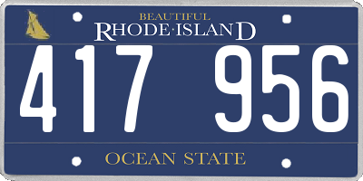 RI license plate 417956