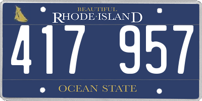 RI license plate 417957