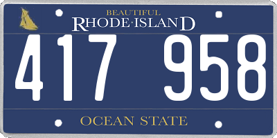 RI license plate 417958