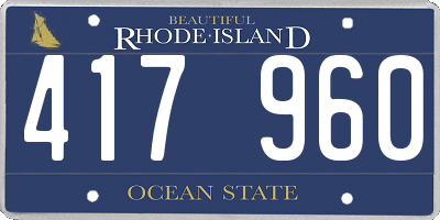 RI license plate 417960