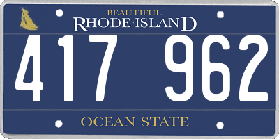 RI license plate 417962