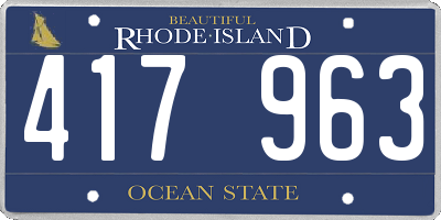 RI license plate 417963
