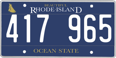 RI license plate 417965