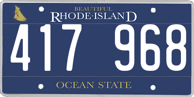 RI license plate 417968