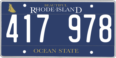 RI license plate 417978