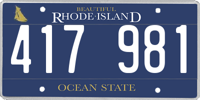 RI license plate 417981