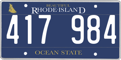 RI license plate 417984