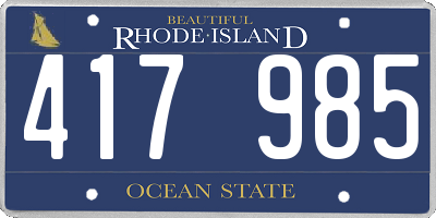 RI license plate 417985