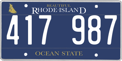 RI license plate 417987