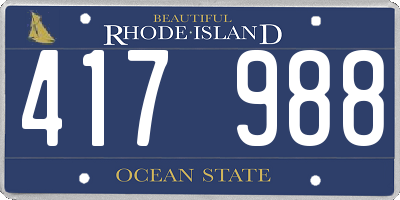 RI license plate 417988