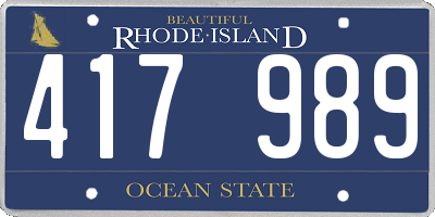 RI license plate 417989