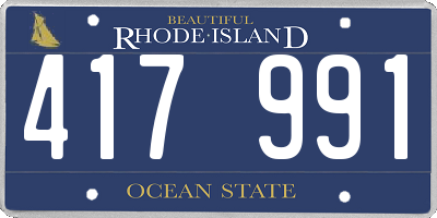 RI license plate 417991