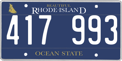 RI license plate 417993