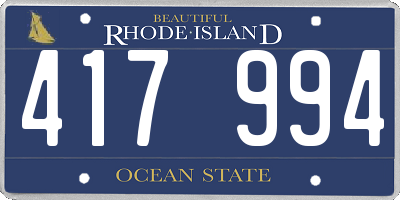 RI license plate 417994