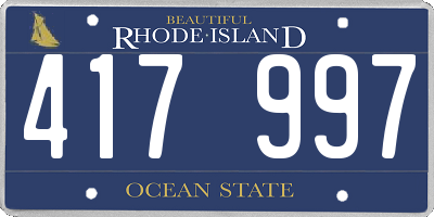 RI license plate 417997