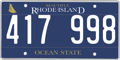 RI license plate 417998