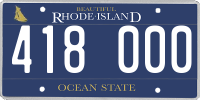 RI license plate 418000