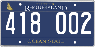 RI license plate 418002