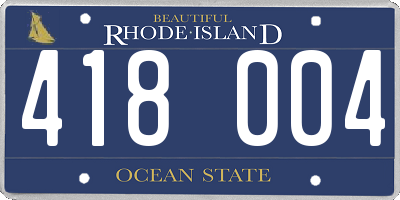 RI license plate 418004