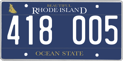 RI license plate 418005