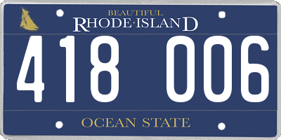 RI license plate 418006