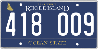 RI license plate 418009
