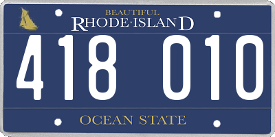 RI license plate 418010