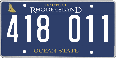 RI license plate 418011