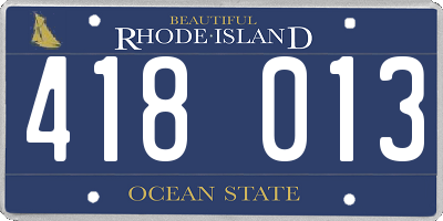 RI license plate 418013