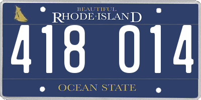 RI license plate 418014