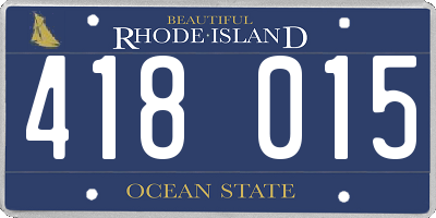 RI license plate 418015