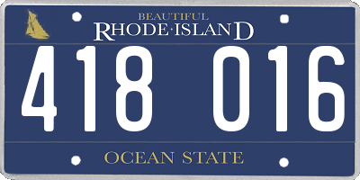 RI license plate 418016