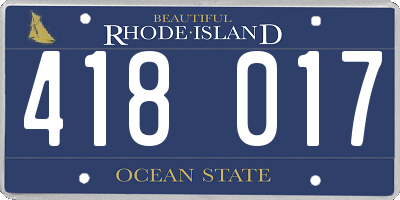 RI license plate 418017