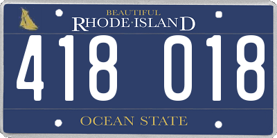 RI license plate 418018