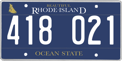 RI license plate 418021