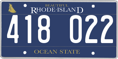 RI license plate 418022