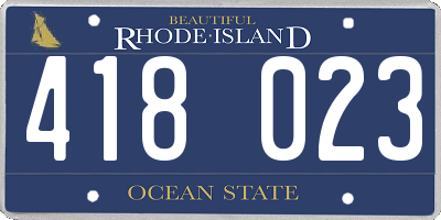 RI license plate 418023