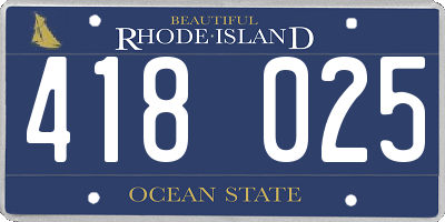 RI license plate 418025