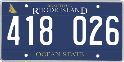 RI license plate 418026