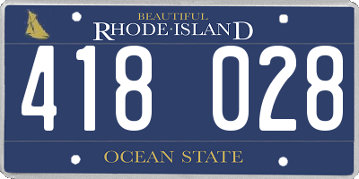 RI license plate 418028