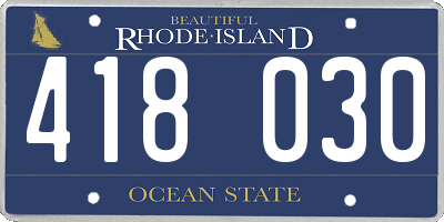 RI license plate 418030