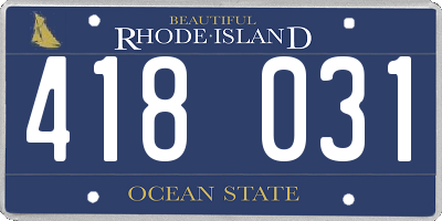 RI license plate 418031