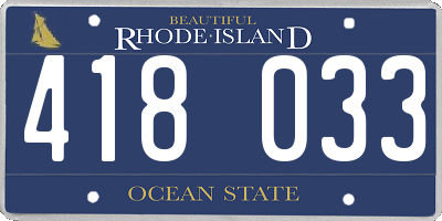RI license plate 418033