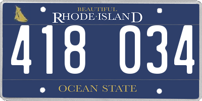 RI license plate 418034