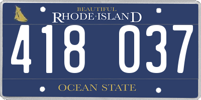 RI license plate 418037